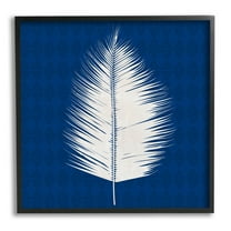 Stupell Industries Tropical Palm Leaf Silhouette Graphic Art Black Framed Art Print Wall Art, Design by Susan Jill