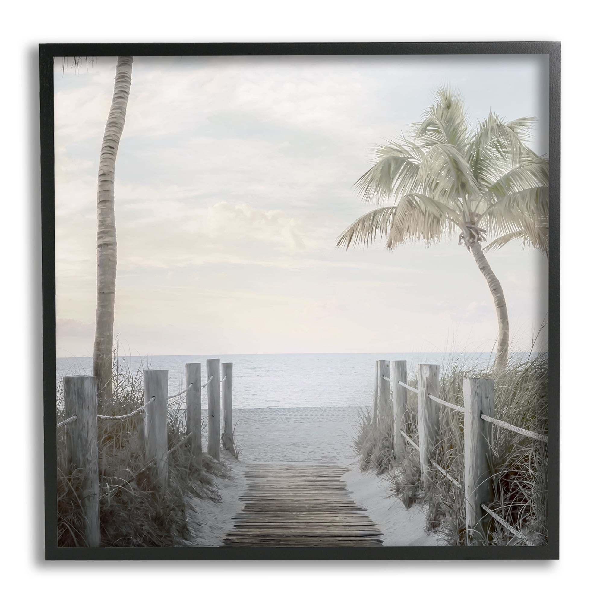 Stupell Industries Tropical Palm Tree Boardwalk Summer Beach Landscape , 17 x 30, Design by Mike Calascibetta