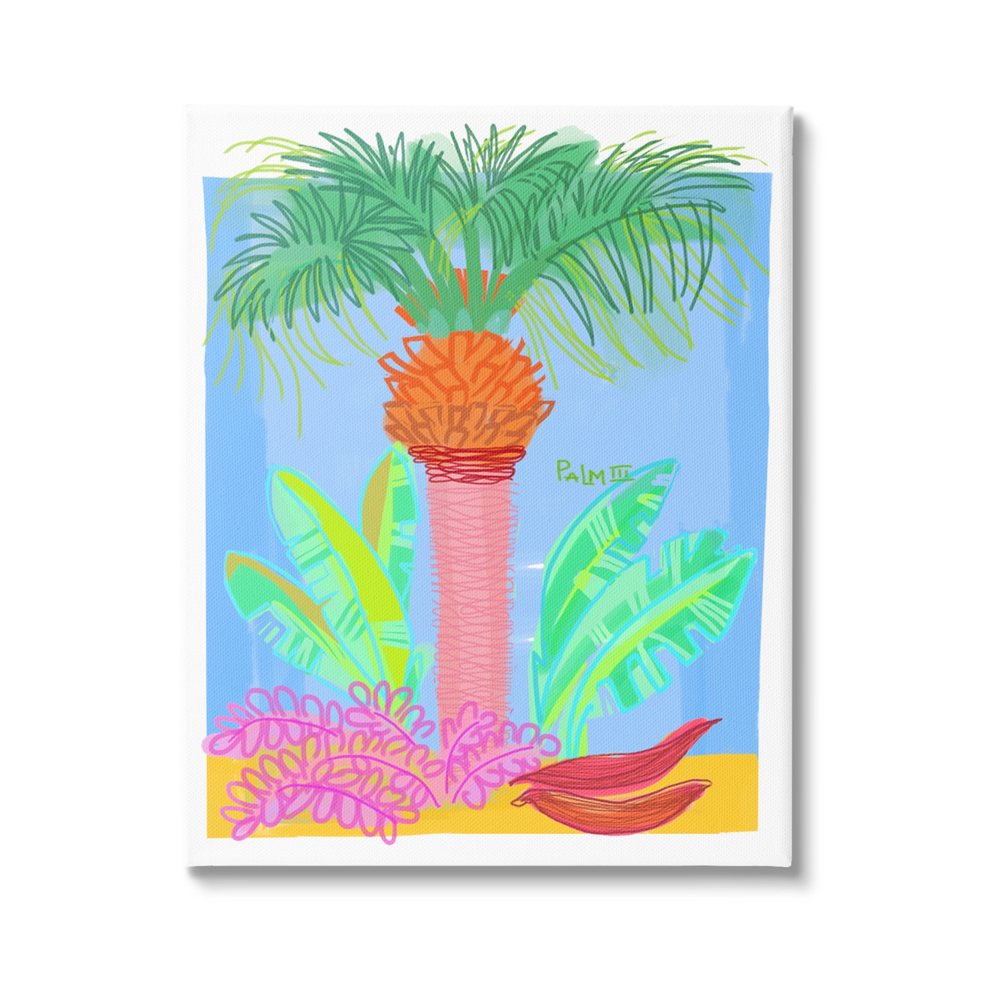 Stupell Industries Tropical Palm Tree Botanicals Summer Beach Day Graphic Art Gallery Wrapped Canvas Print Wall Art, Design by unknown