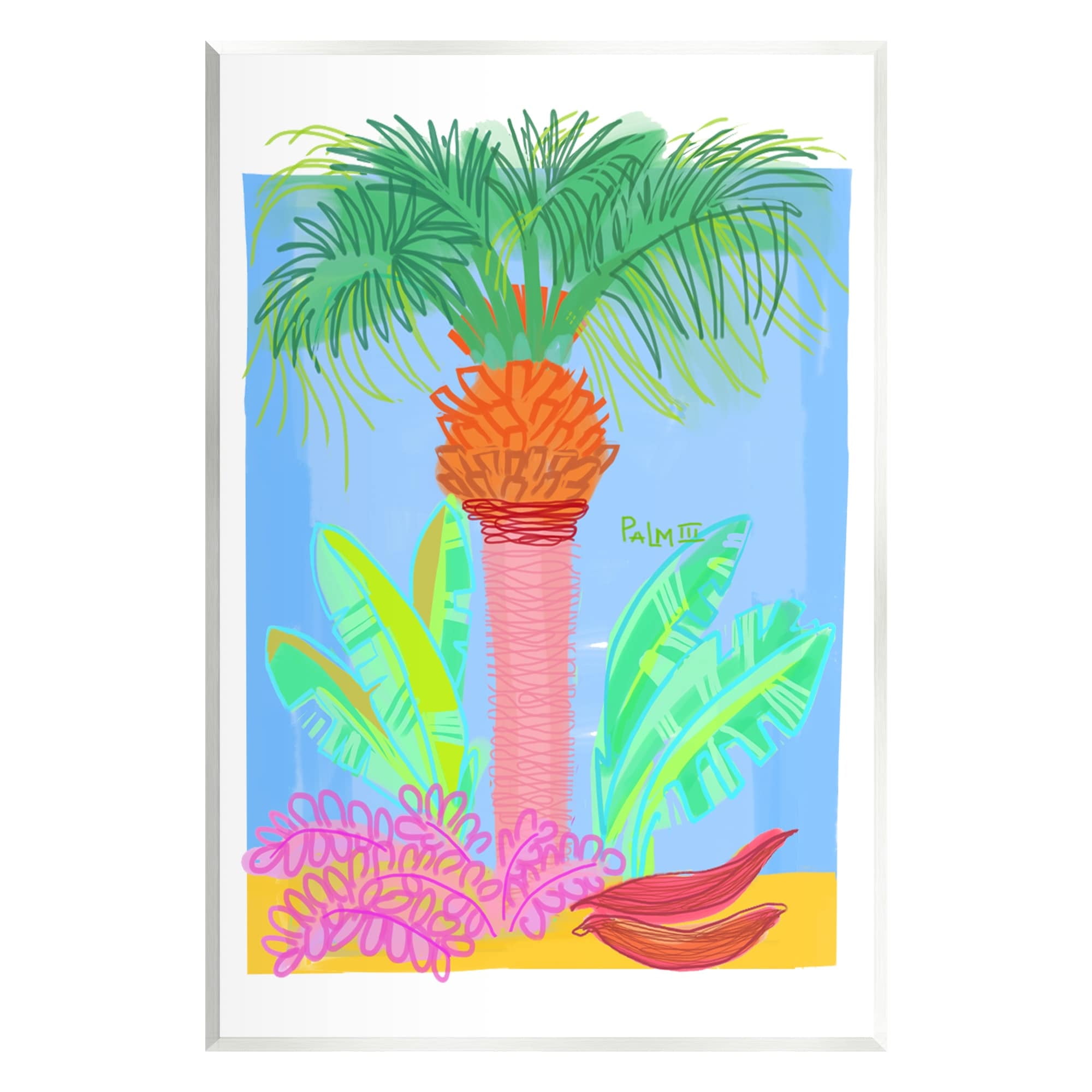 Stupell Industries Tropical Palm Tree Botanicals Summer Beach Day Graphic Art Unframed Art Print Wall Art, Design by unknown