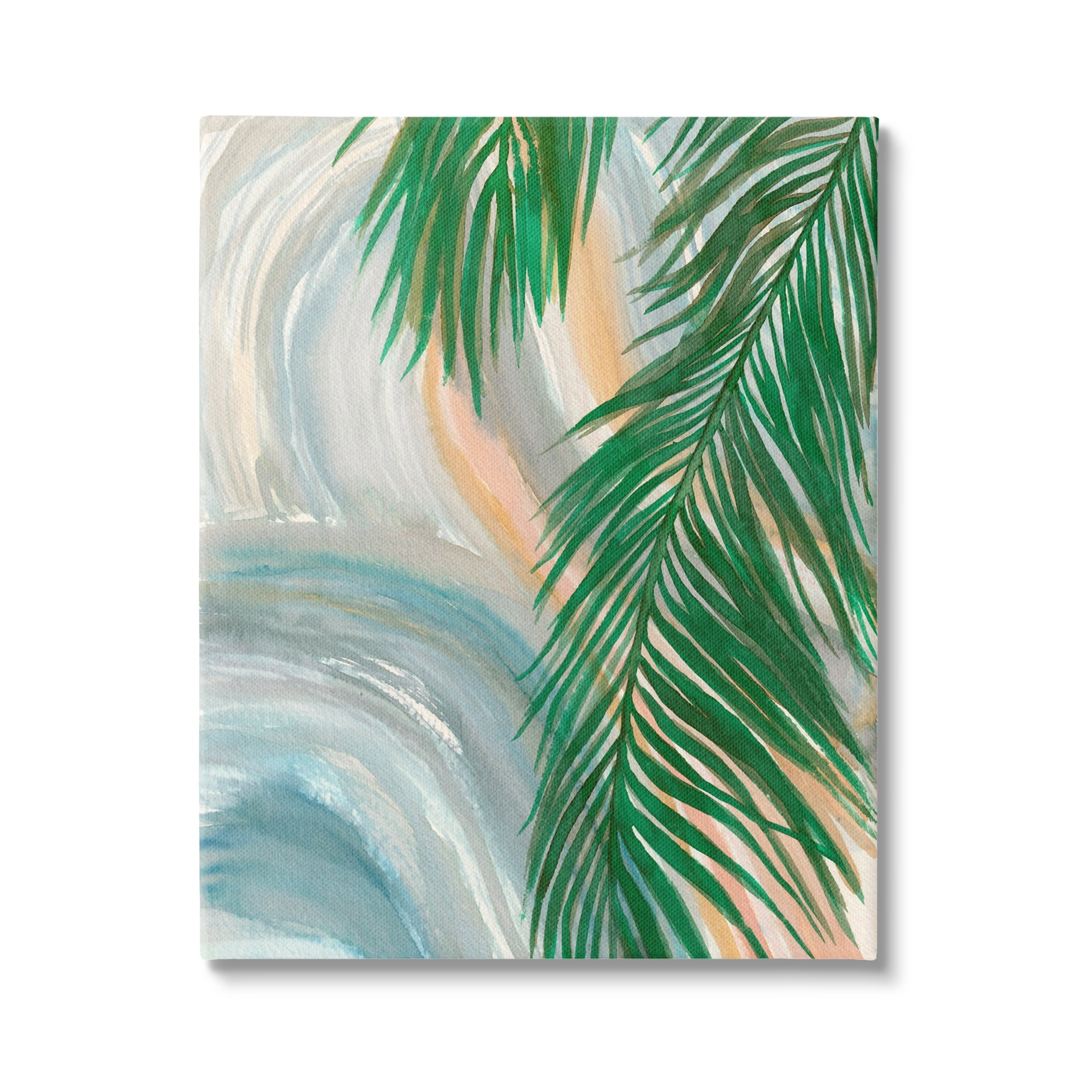 Stupell Industries Tropical Palm Tree Leaves Close Up Swirl Pattern Painting Gallery Wrapped Canvas Print Wall Art, Design by Elvira Errico