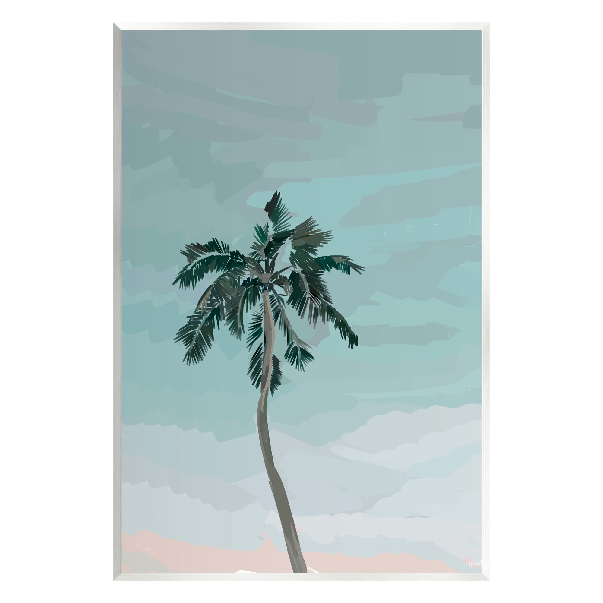 Stupell Industries Tropical Palm Tree Sky Botanical & Floral Painting Unframed Art Print Wall Art, 13 x 19