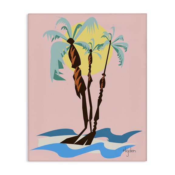 Stupell Industries Mid-Century Palm Tree Trio Sunny Sky Canvas Art, 30 x 40, by Mark Higden