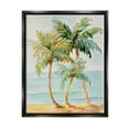 thumbnail image 1 of Stupell Industries Tropical Palm Trees on Coastal Beach Sand Jet Black Framed Floating Canvas Wall Art, 24x30, by Lanie Loreth, 1 of 8