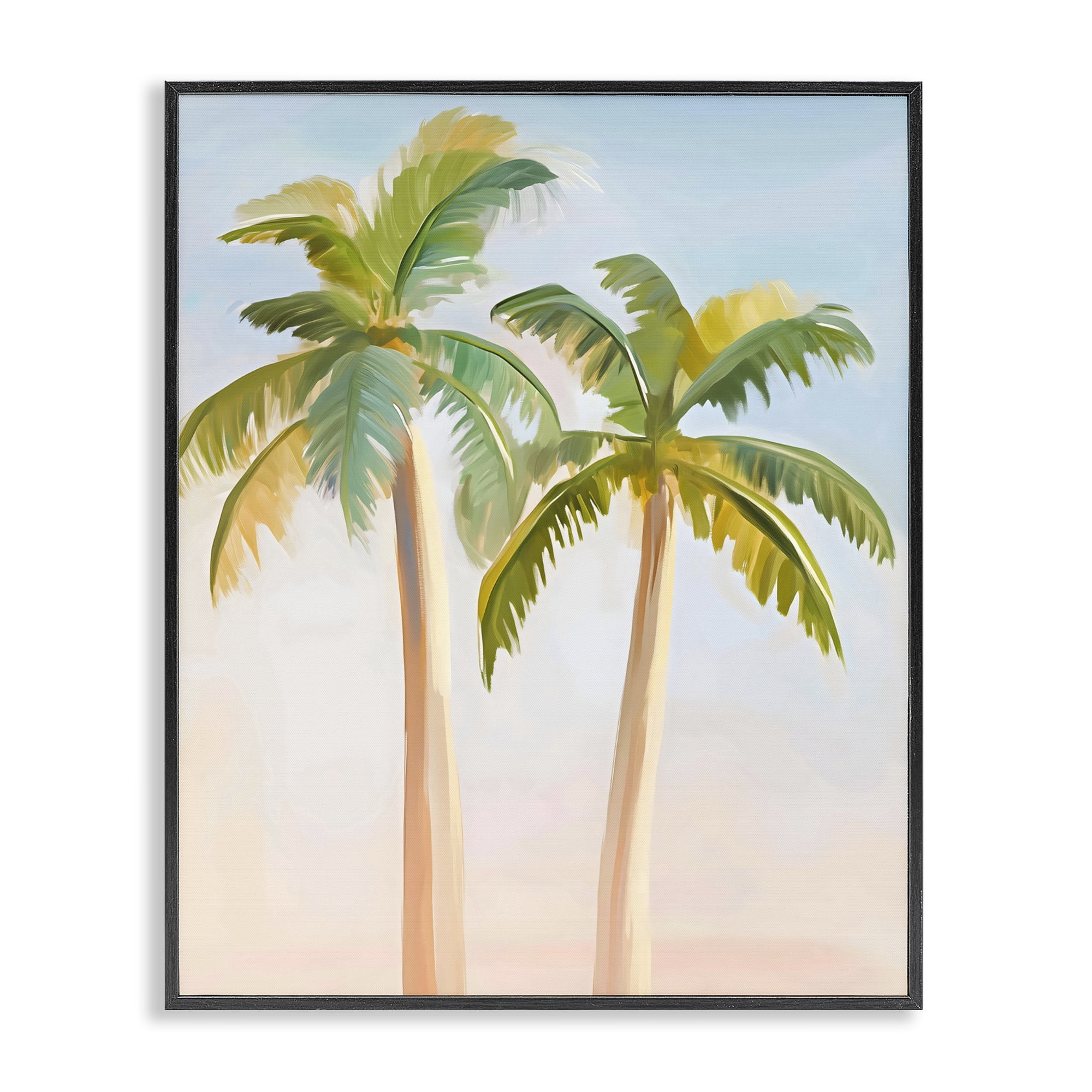 Stupell Industries Tropical Palm Twins at Sunrise Black Framed Giclee Art, design by The Prints Vibe