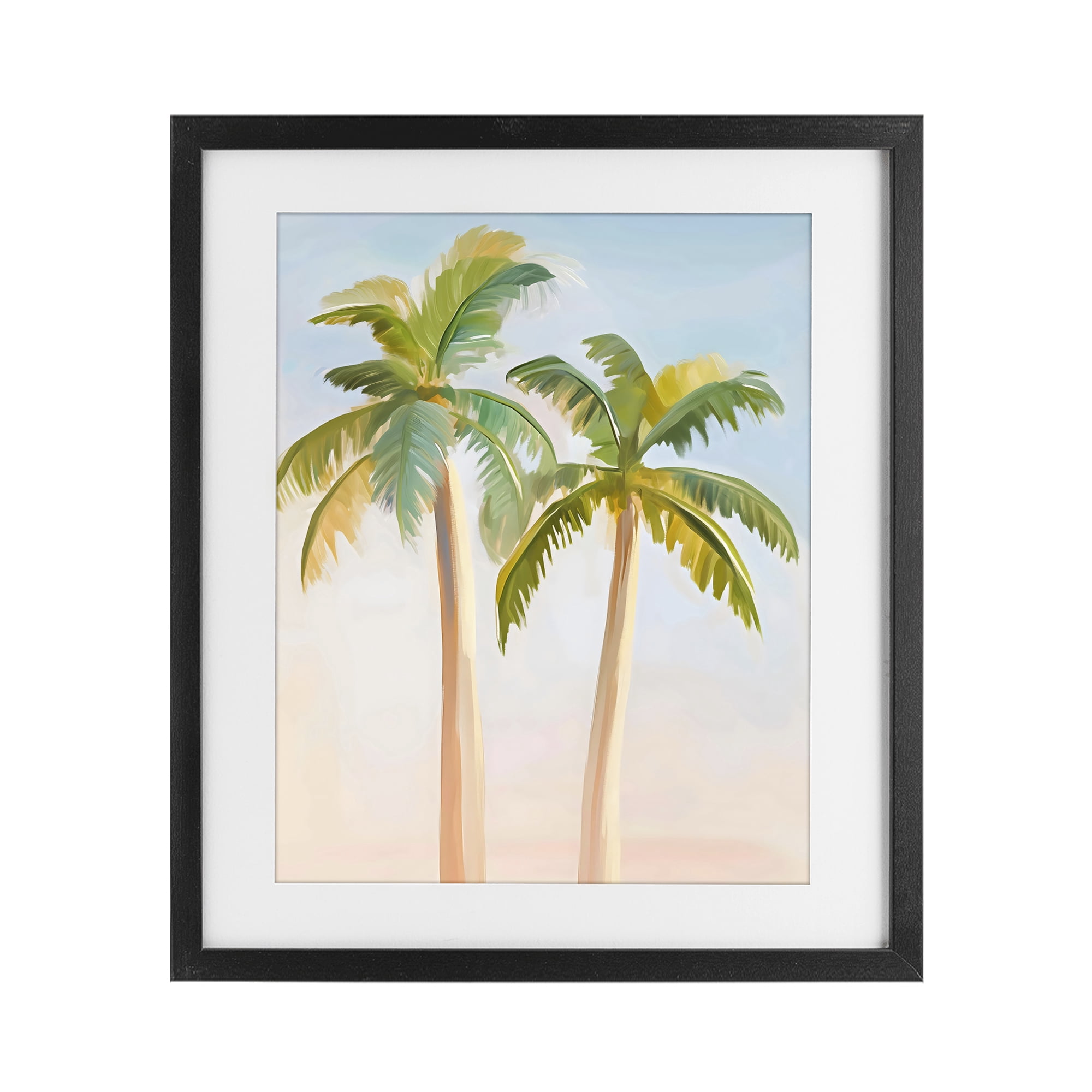 Stupell Industries Tropical Palm Twins at Sunrise Black Framed Print Under Glass, design by The Prints Vibe