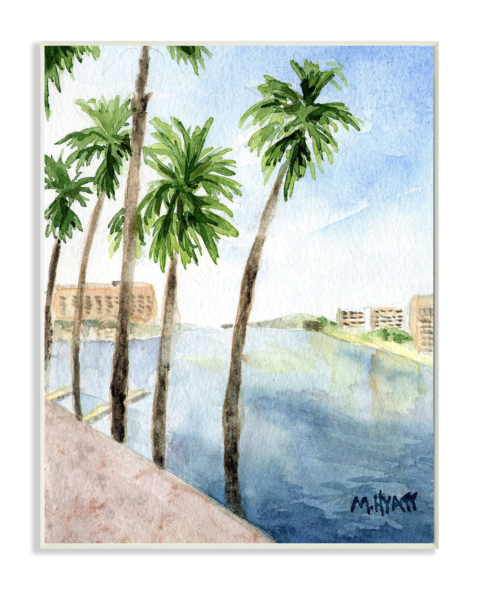 Stupell Industries Tropical Palms Along the River Edge Landscape Wall Plaque, 13 x 19, Design by Melissa Hyatt LLC