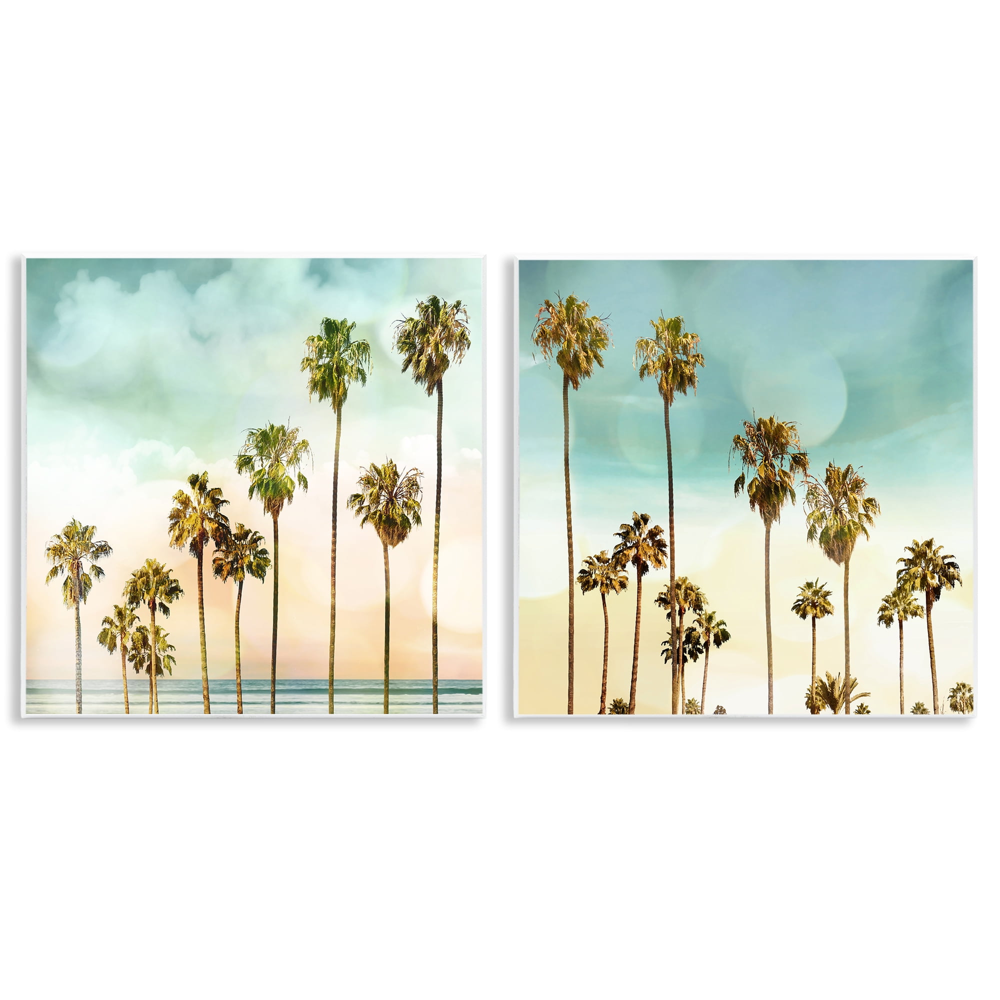 Stupell Industries Tropical Palms Increasing Heights Landscape & Nature Painting Unframed Art Print Wall Art, 12 x 12, Set of 2