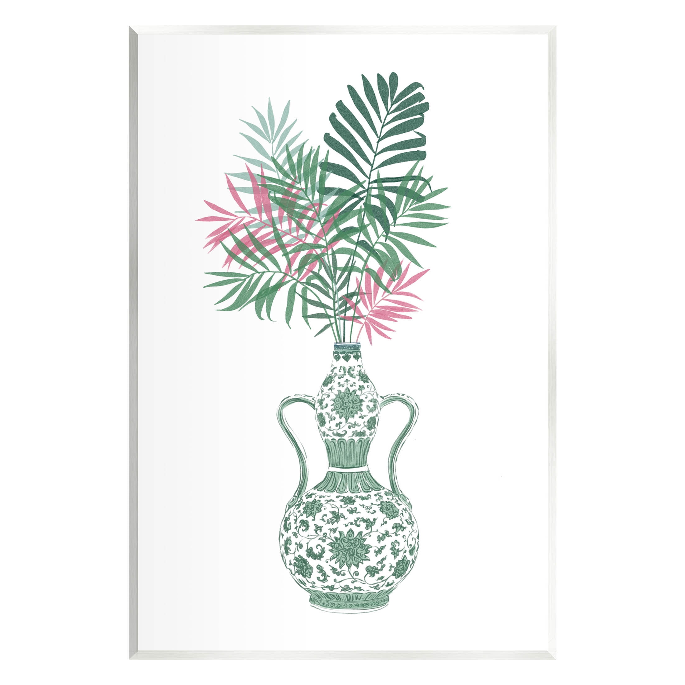 Stupell Industries Tropical Palms Ornate Vase Graphic Art Unframed Art Print Wall Art, Design by Ziwei Li