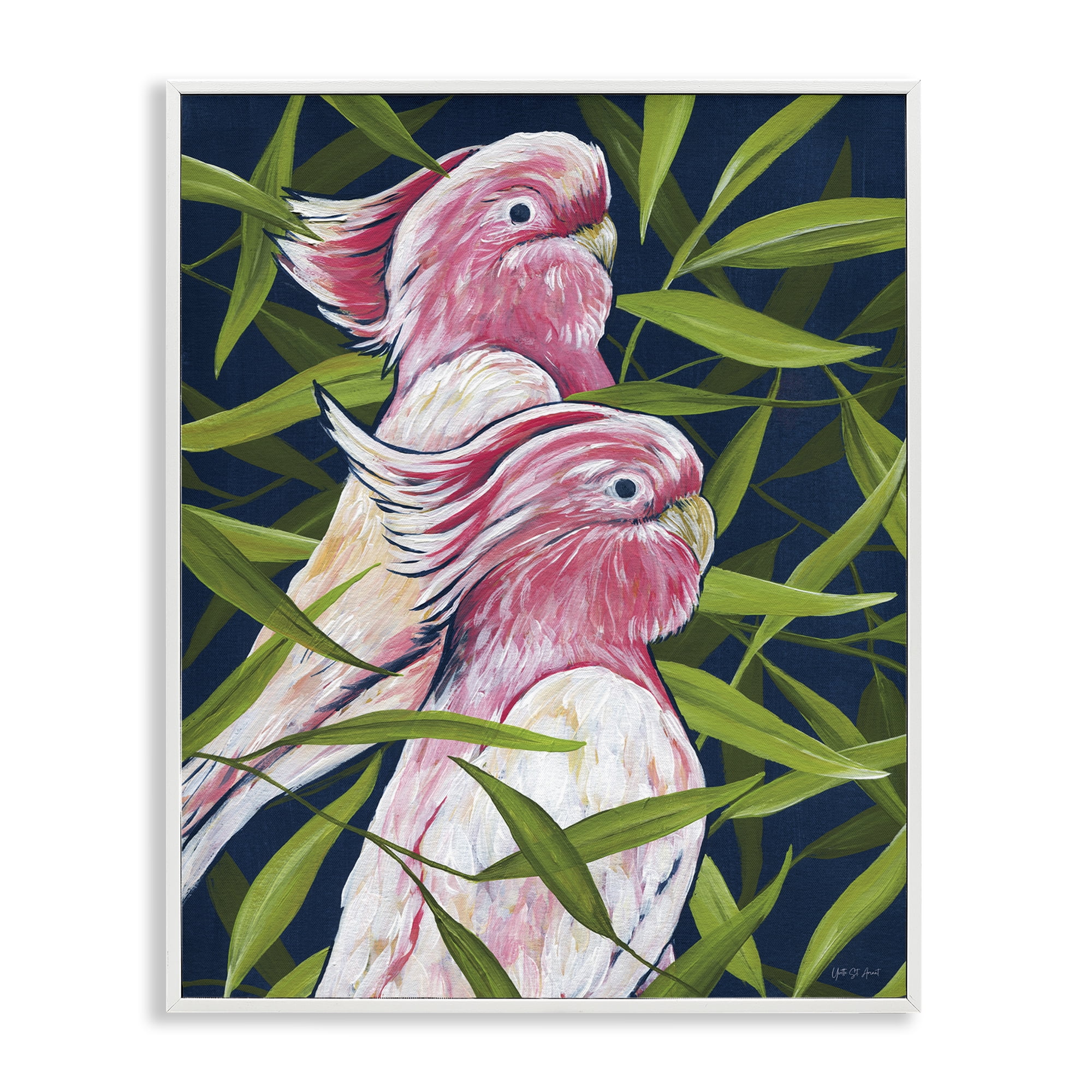 Stupell Industries Tropical Paradise Cockatoo Animals Painting White Framed Art Print Wall Art, 24 x 30