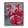 thumbnail image 1 of Stupell Industries Tropical Paradise Flamingos Animals Painting Gray Floater Framed Canvas Art Print Wall Art, 25 x 31, 1 of 10