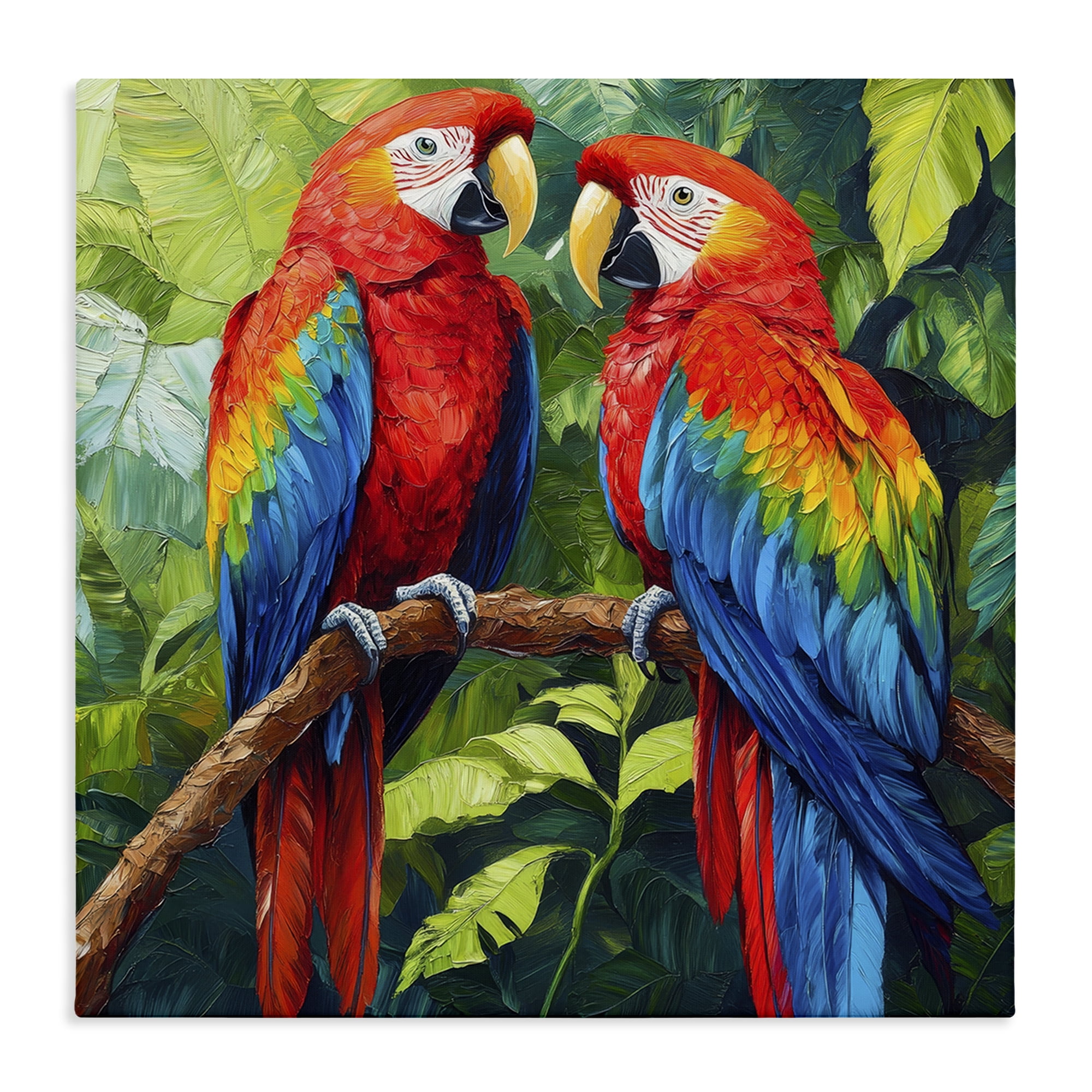 Stupell Industries Tropical Parrot Pair Canvas Wall Art, design by Petal Prints Design