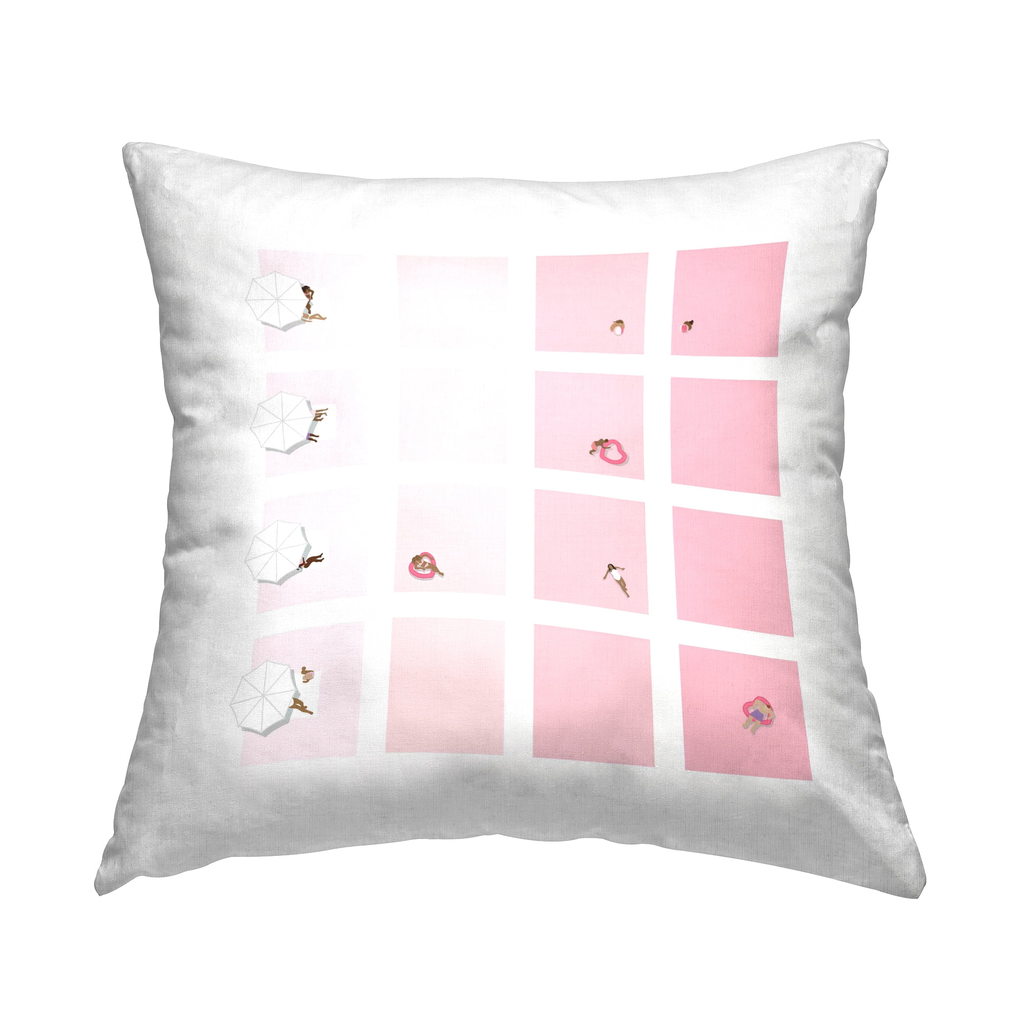 Stupell Industries Tropical Pastel Pink Summer Geometric Pools Design by Victoria Kukla Throw Pillow