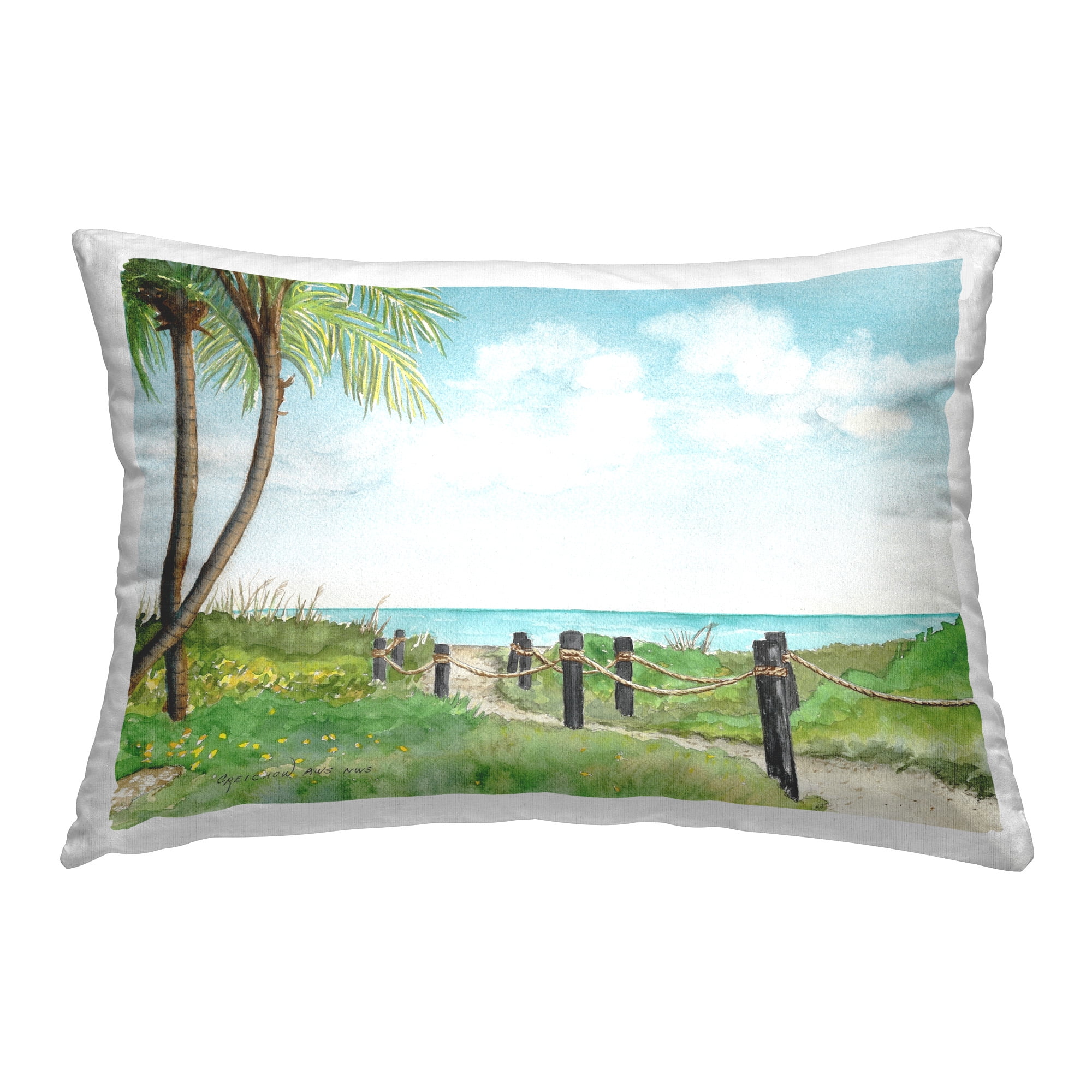 Stupell Industries Tropical Path Scenery Decorative Printed Throw Pillow Design by Christine Reichow