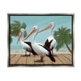 thumbnail image 1 of Stupell Industries Tropical Pelicans Beach Boardwalk Painting Luster Gray Floating Framed Canvas Print Wall Art, Design by Ziwei Li, 1 of 8