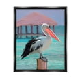 thumbnail image 1 of Stupell Industries Tropical Perched Pelican Painting Jet Black Floating Framed Canvas Print Wall Art, Design by Ziwei Li, 1 of 6