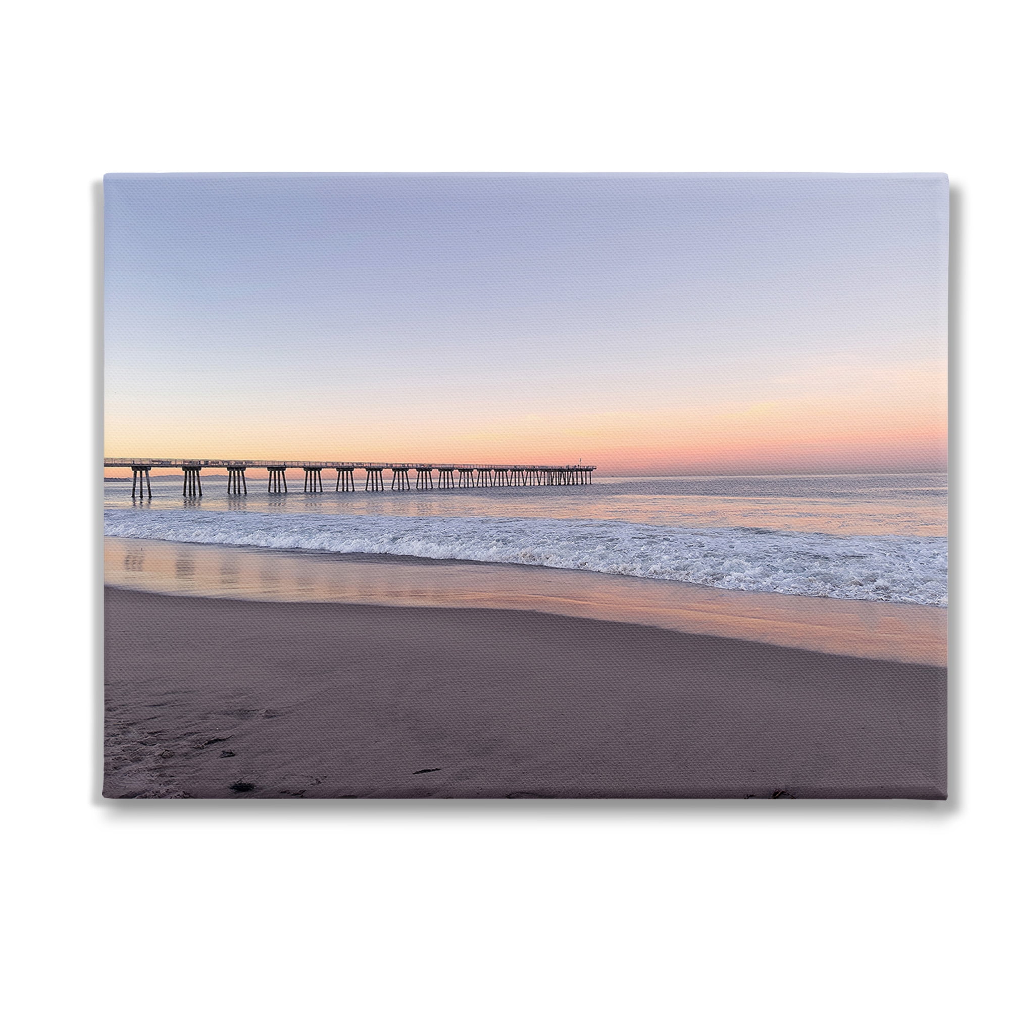 Stupell Industries Tropical Pier at Sunrise Landscape Photography Gallery Wrapped Canvas Art Print Wall Art, 48 x 36