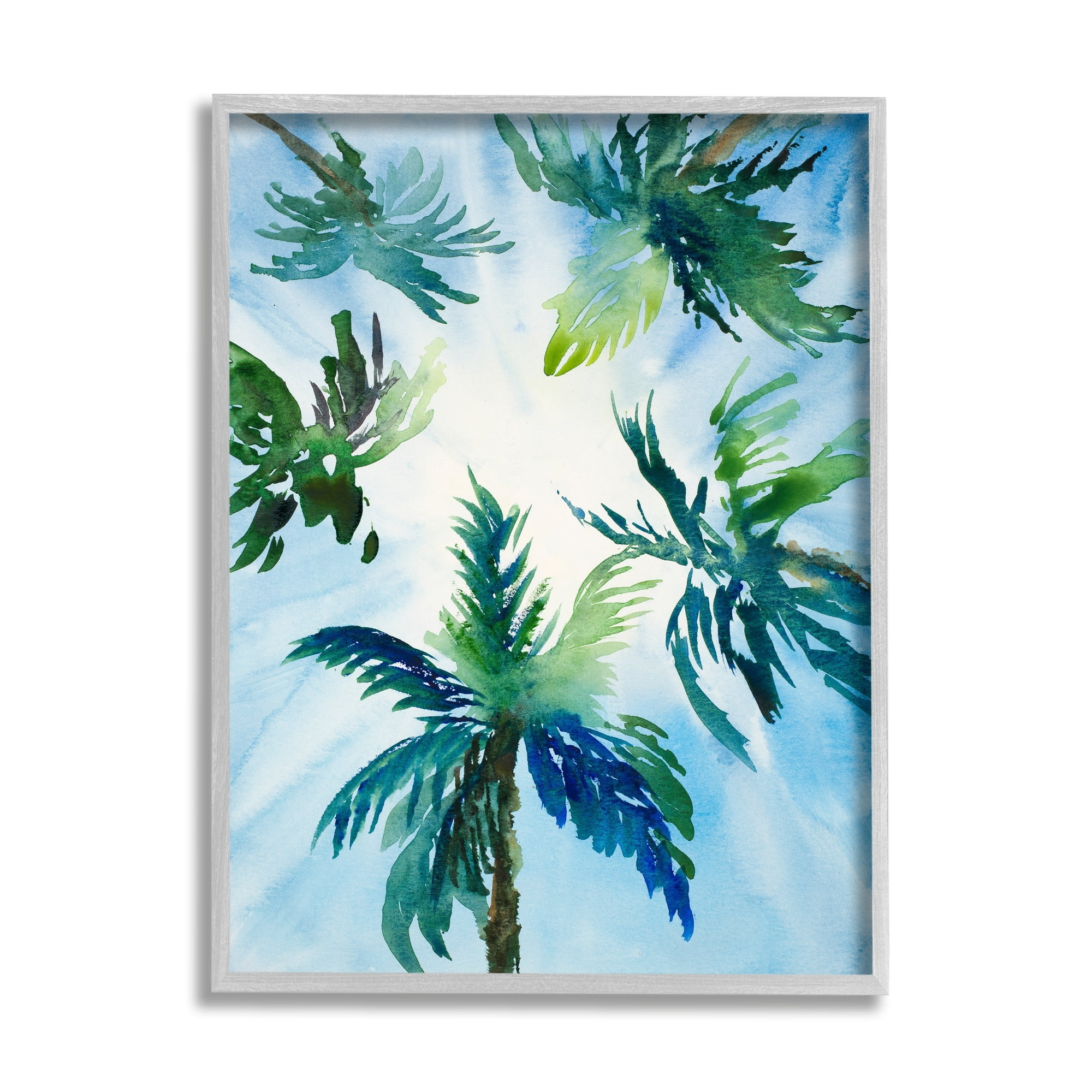 Stupell Industries Tropical Pine Tree Leaves Overhead Sunny Blue Sky Framed Wall Art, 11 x 14, Design by Lanie Loreth
