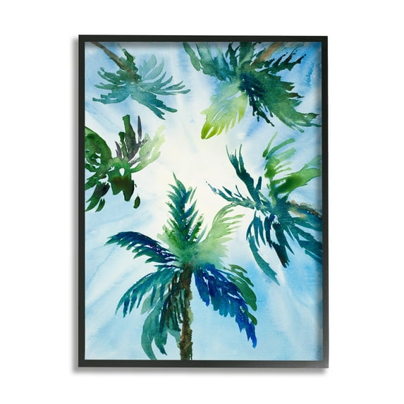 Stupell Industries Tropical Pine Tree Leaves Overhead Sunny Blue Sky Framed Wall Art, 24 x 30, Design by Lanie Loreth