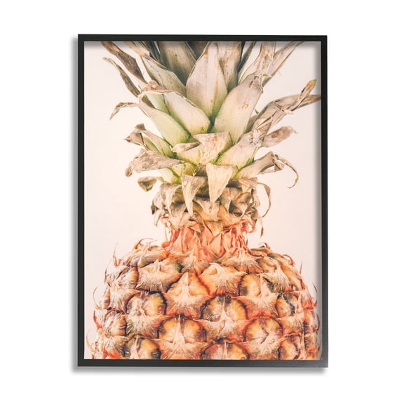 Stupell Industries Tropical Pineapple Photography Food & Beverage Photography Black Framed Art Print Wall Art