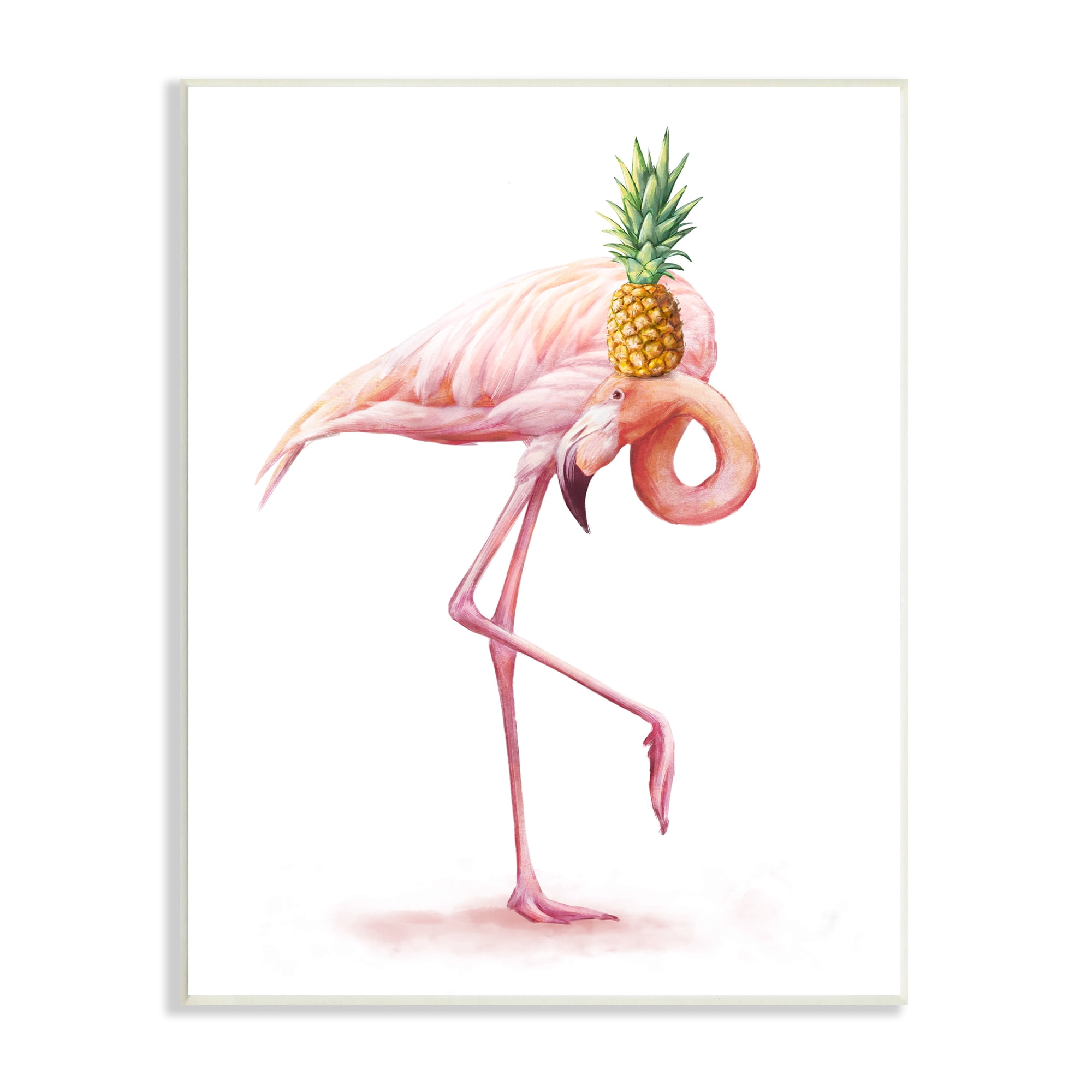 Stupell Industries Tropical Pineapple Pink Flamingo Bird Funny Fruit Animal, 13 x 19, Design by Ziwei Li