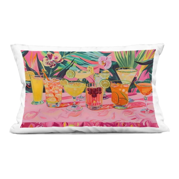 Stupell Industries Tropical Pink Cocktail Party Decorative Printed Throw Pillow, design by LSR Design Studio