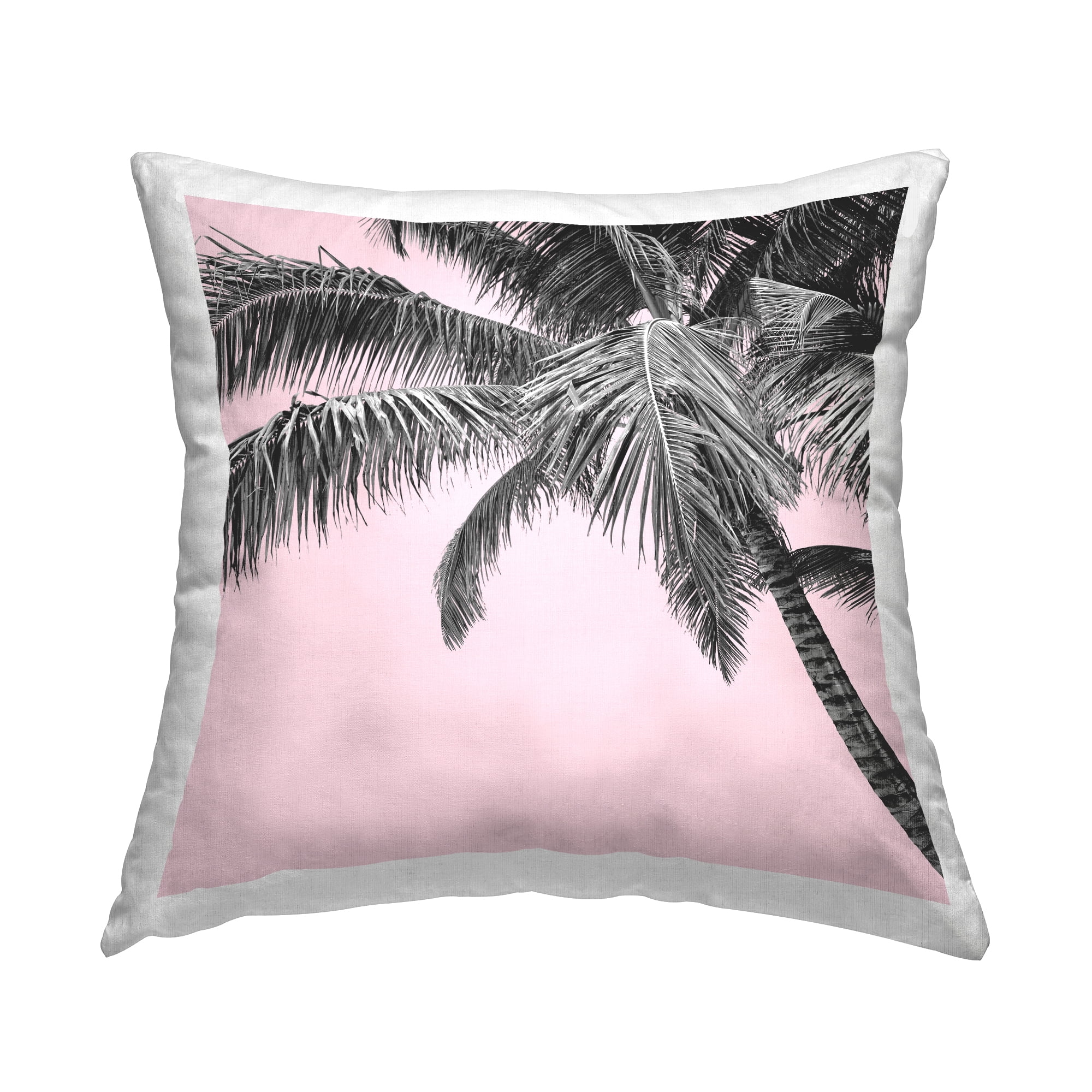 Stupell Industries Tropical Pink Palm Tree Square Decorative Printed Throw Pillow Design By Honey Bliss Photography, 18 x 18