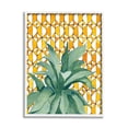 thumbnail image 1 of Stupell Industries Tropical Plant Fronds over Geometric Yellow Pattern Botanical & Floral Painting White Framed Art Print Wall Art, 11 x 14, 1 of 7