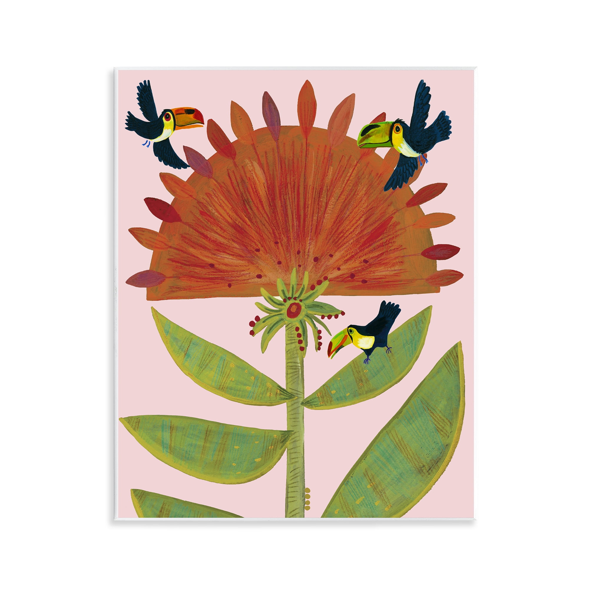 Stupell Industries Tropical Plant & Toucans Wall Plaque Art, design by Kay Widdowson
