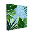 thumbnail image 1 of Stupell Industries Tropical Poolside Greenery with Aqua Blue Tiles Canvas Wall Art Design by Annie Warren, 30" x 30", 1 of 6