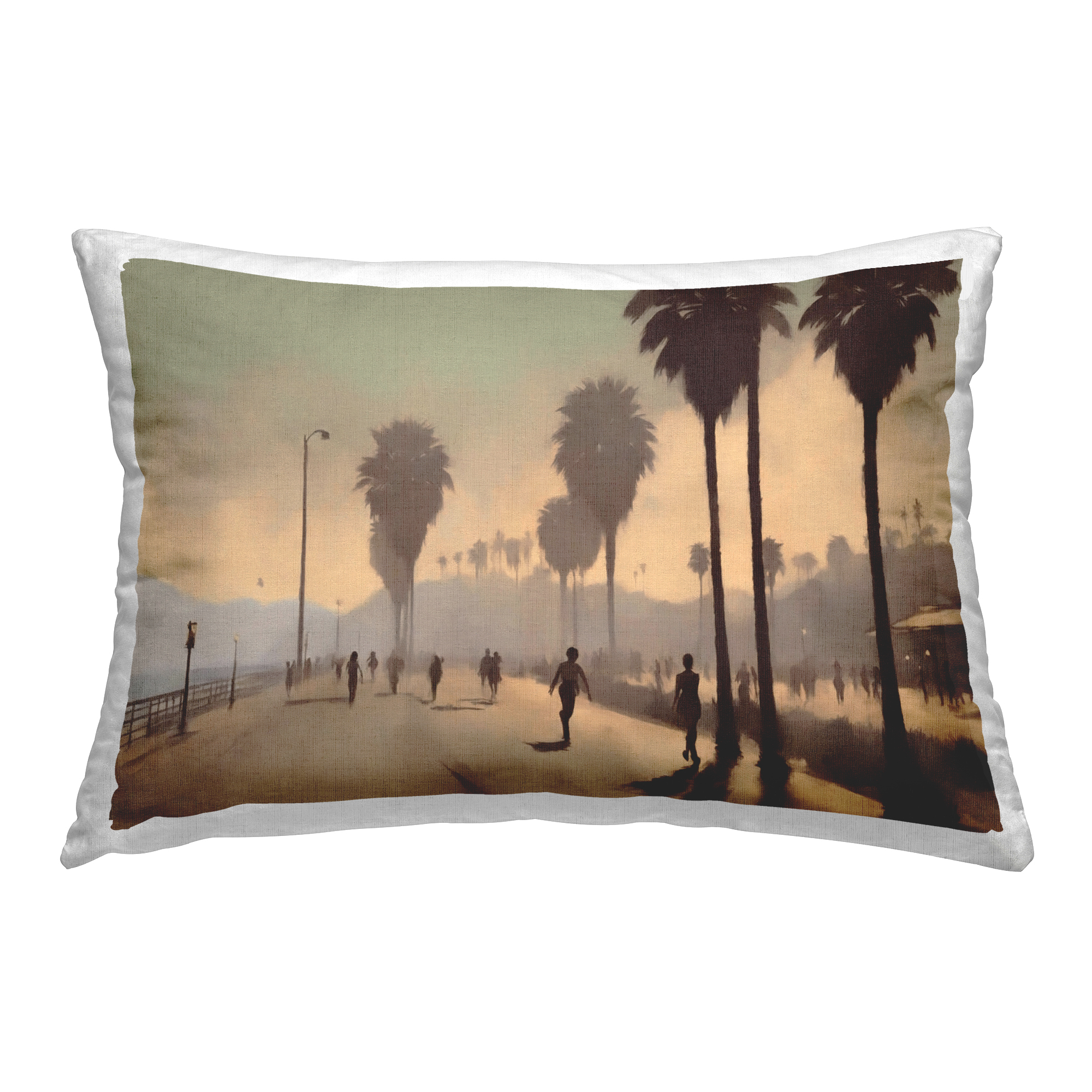 Stupell Industries Tropical Promenade Landscape Decorative Printed Throw Pillow Design by Noah Bay.