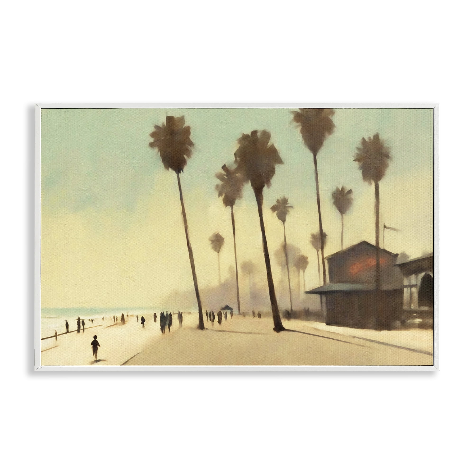 Stupell Industries Tropical Promenade Landscape Landscape & Nature Painting White Framed Art Print Wall Art, 30 x 20