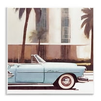 Stupell Industries Tropical Scene Classic Car Transportation Painting Unframed Art Print Wall Art, 12 x 12