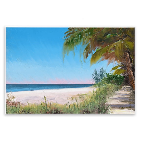 Stupell Industries Tropical Shady Path Landscape & Nature Painting Unframed Art Print Wall Art, 15 x 10