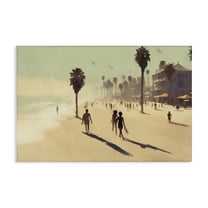 Stupell Industries Tropical Shore Walk Landscape & Nature Painting Wrapped Canvas Art Print Wall Art, 24 x 16