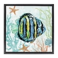 thumbnail image 1 of Stupell Industries Tropical Striped Angel Fish Black Floating Frame Canvas Art, 18 x 18, by Carol Robinson, 1 of 8