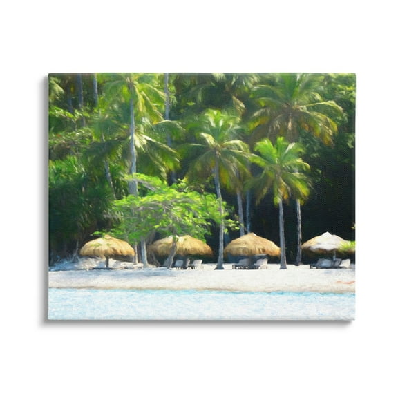 Stupell Industries Tropical Summer Beach Canopies Coastal Photography Gallery Wrapped Canvas Print Wall Art