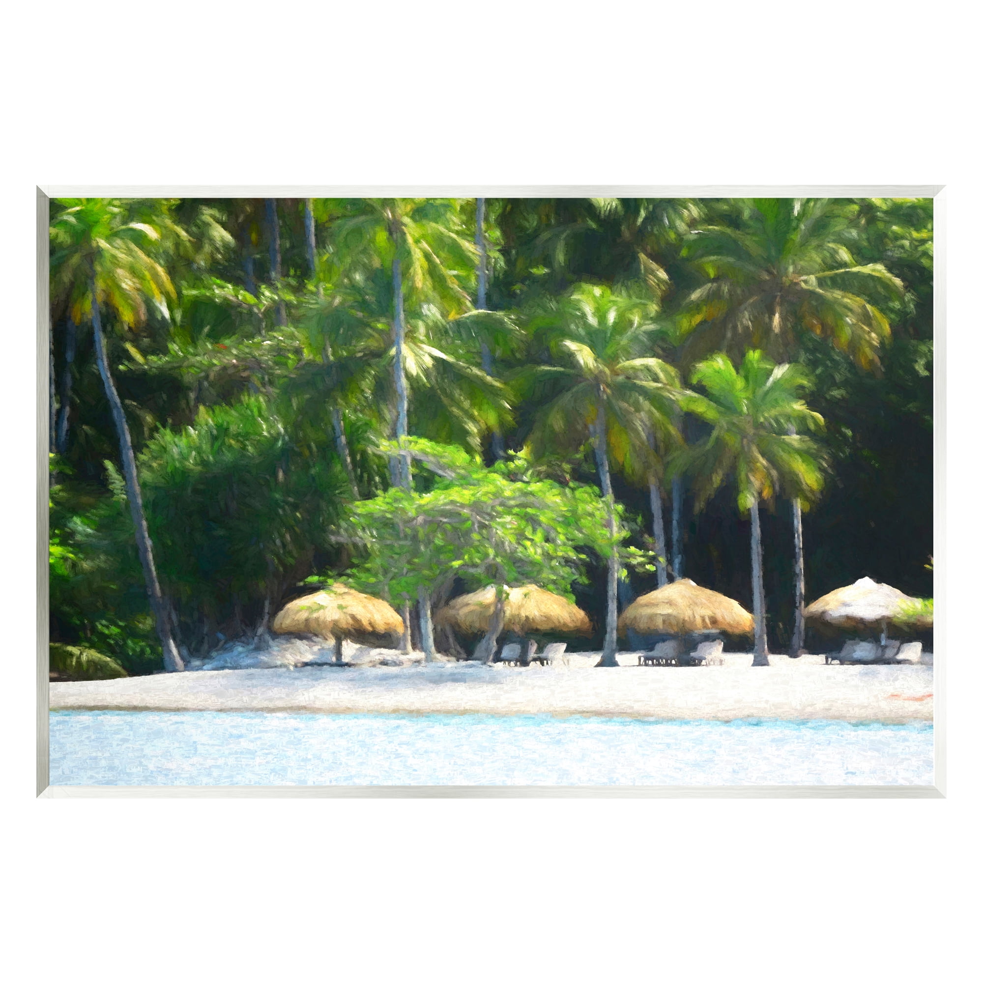 Stupell Industries Tropical Summer Beach Canopies Coastal Photography Unframed Art Print Wall Art