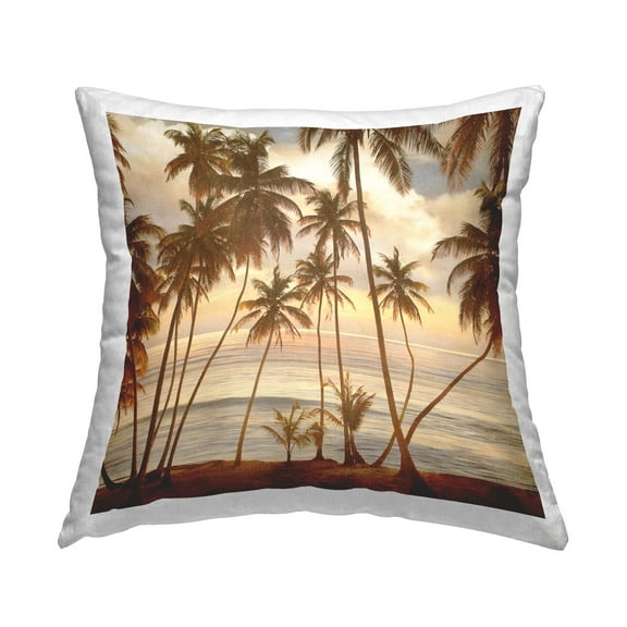 Stupell Industries Tropical Summer Beach Sunset Printed Throw Pillow Design by John Seba