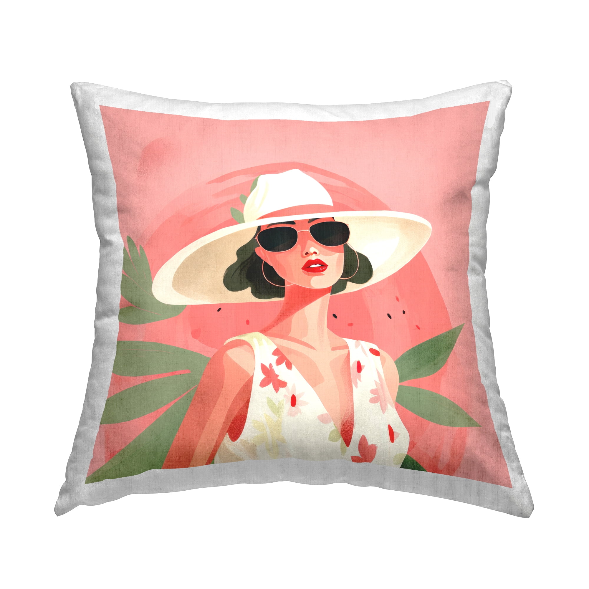 Stupell Industries Tropical Summer Fashion Decorative Printed Throw Pillow, 18 x 18