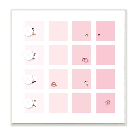 Stupell Industries Tropical Summer Pool Abstract Pink Geometric Pattern Wall Plaque, 12 x 12, Design by Victoria Kukla