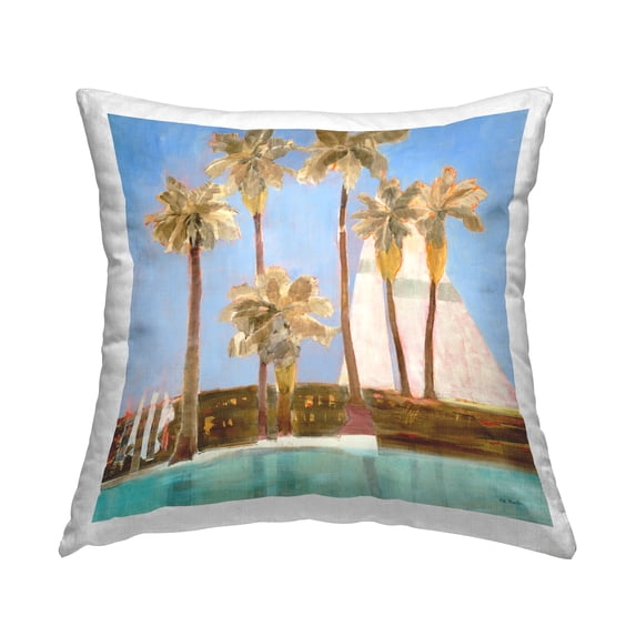 Stupell Industries Tropical Summer Sea Scene Square Decorative Printed Throw Pillow, 18 x 18
