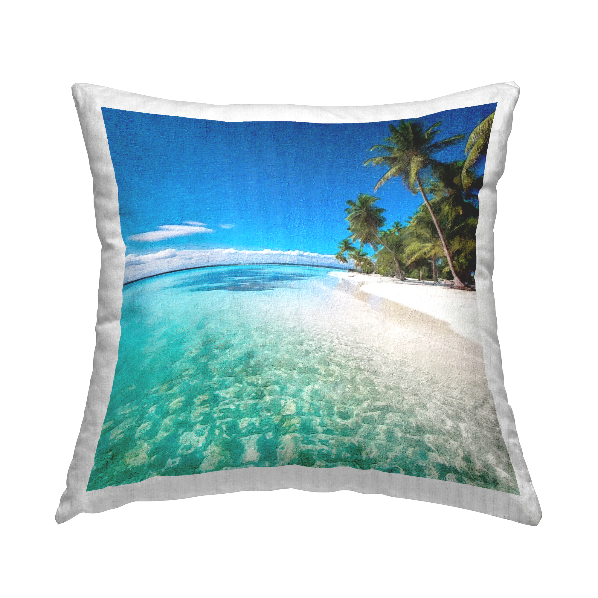 Stupell Industries Tropical Summer Shore Decorative Printed Throw Pillow, 18 x 18