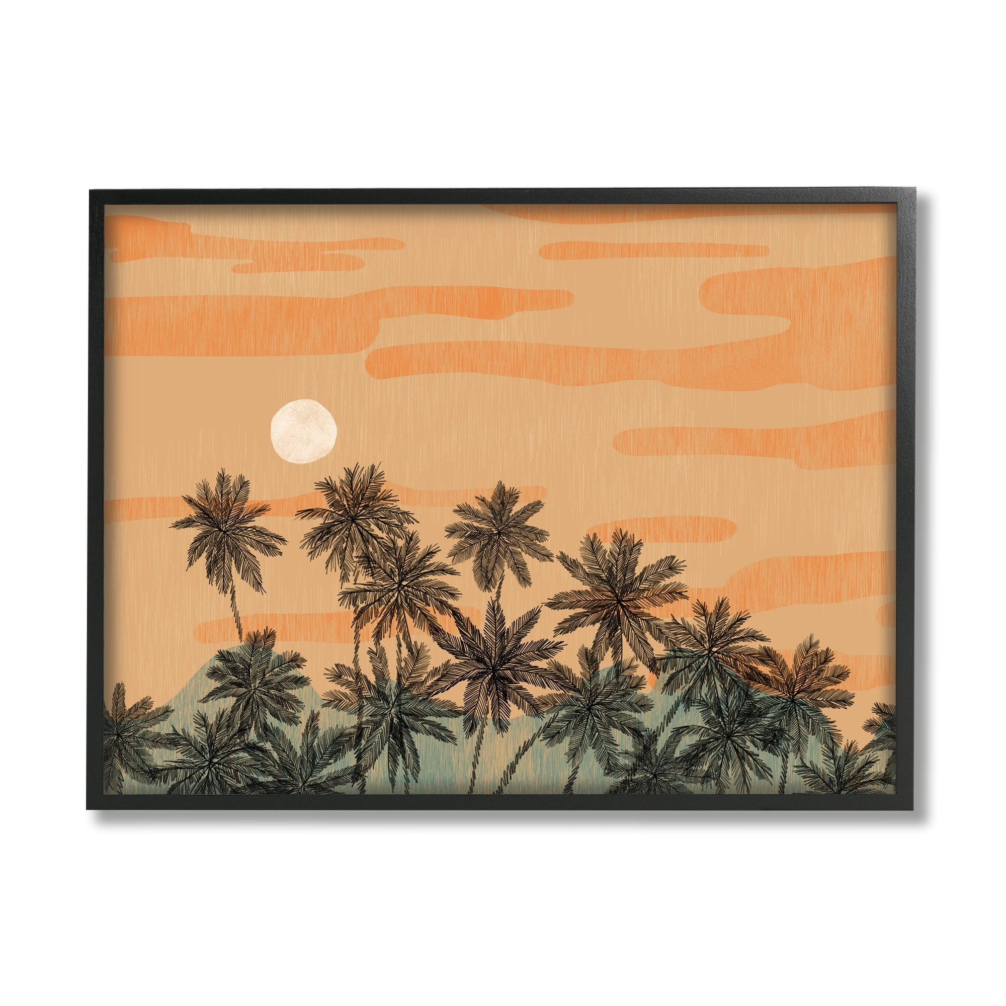 Stupell Industries Tropical Summer Sunset Orange Sky Palm Trees, 20 x 16, Design by Ziwei Li