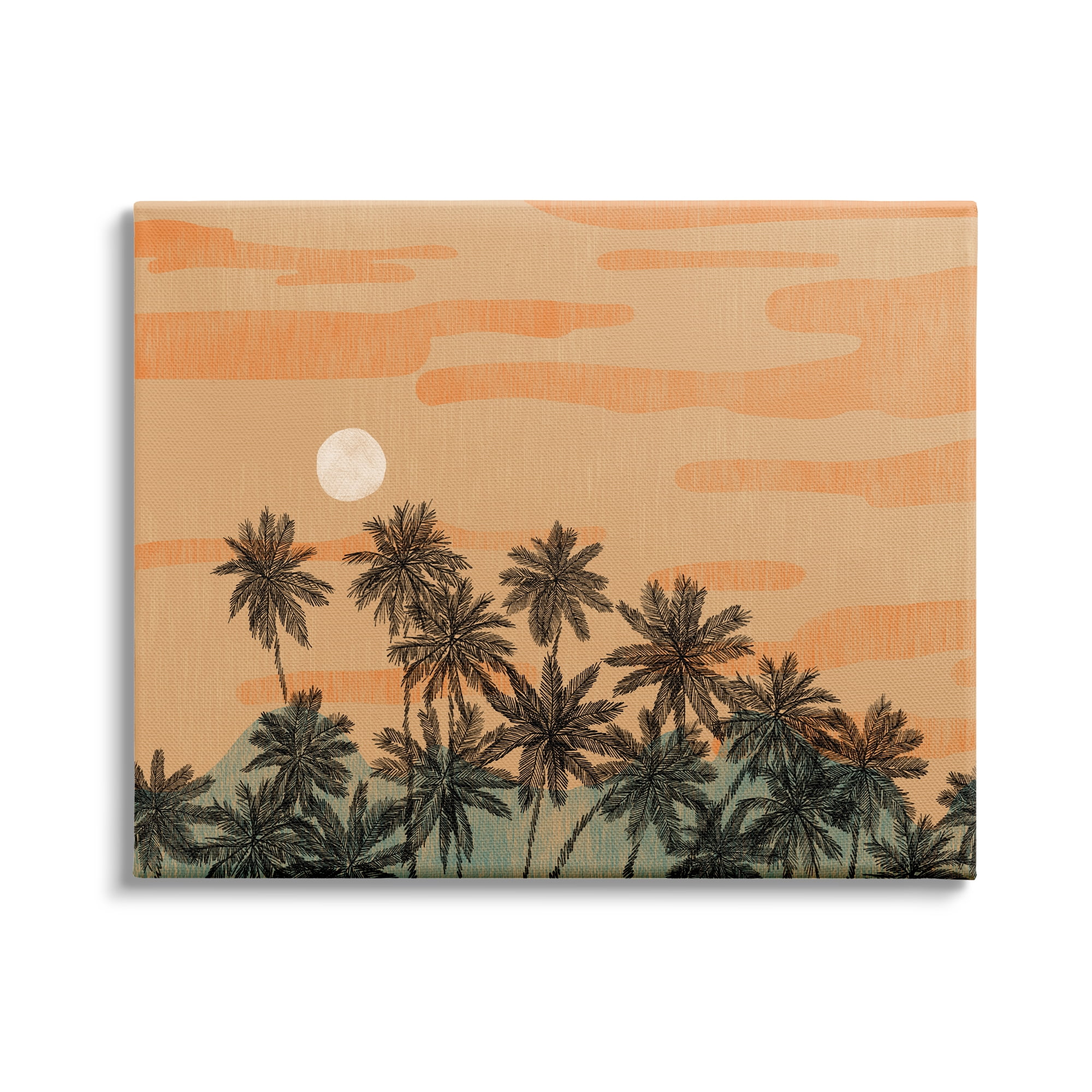 Stupell Industries Tropical Summer Sunset Orange Sky Palm Trees, 20 x 16, Design by Ziwei Li