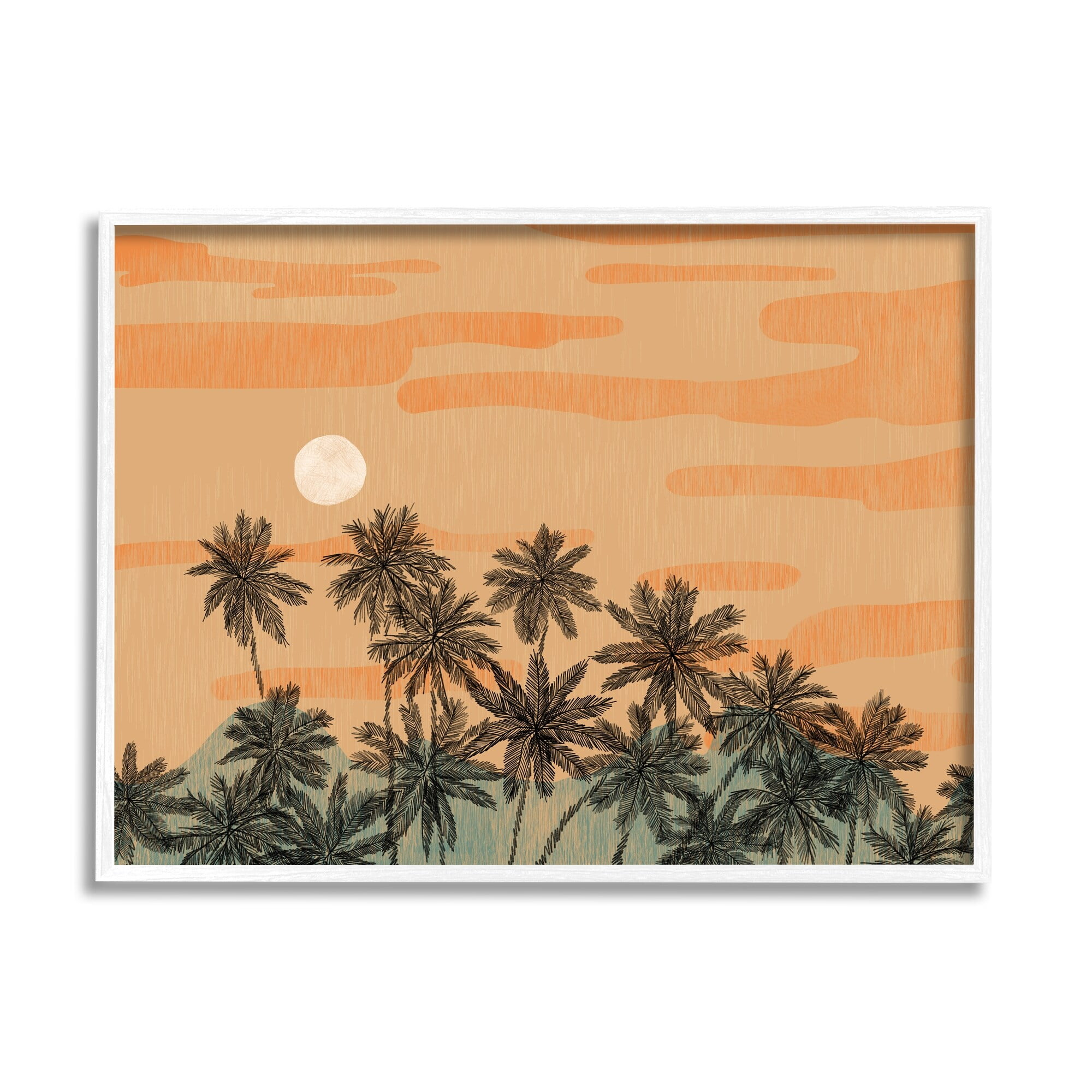 Stupell Industries Tropical Summer Sunset Orange Sky Palm Trees, 30 x 24, Design by Ziwei Li