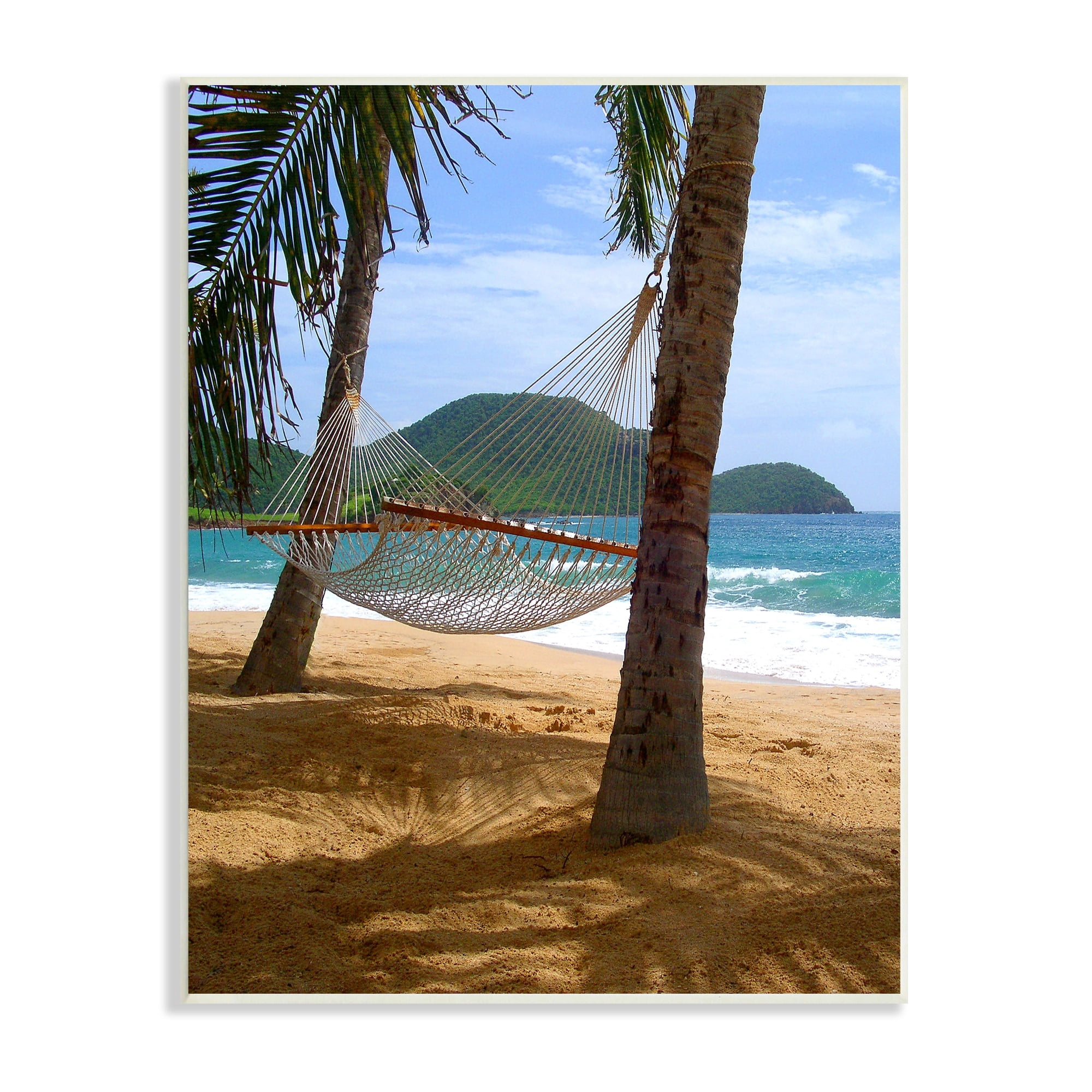 Stupell Industries Tropical Summer Vacation Hammock Between Palm Trees Photograph Unframed Art Print Wall Art, Design by Noah Bay