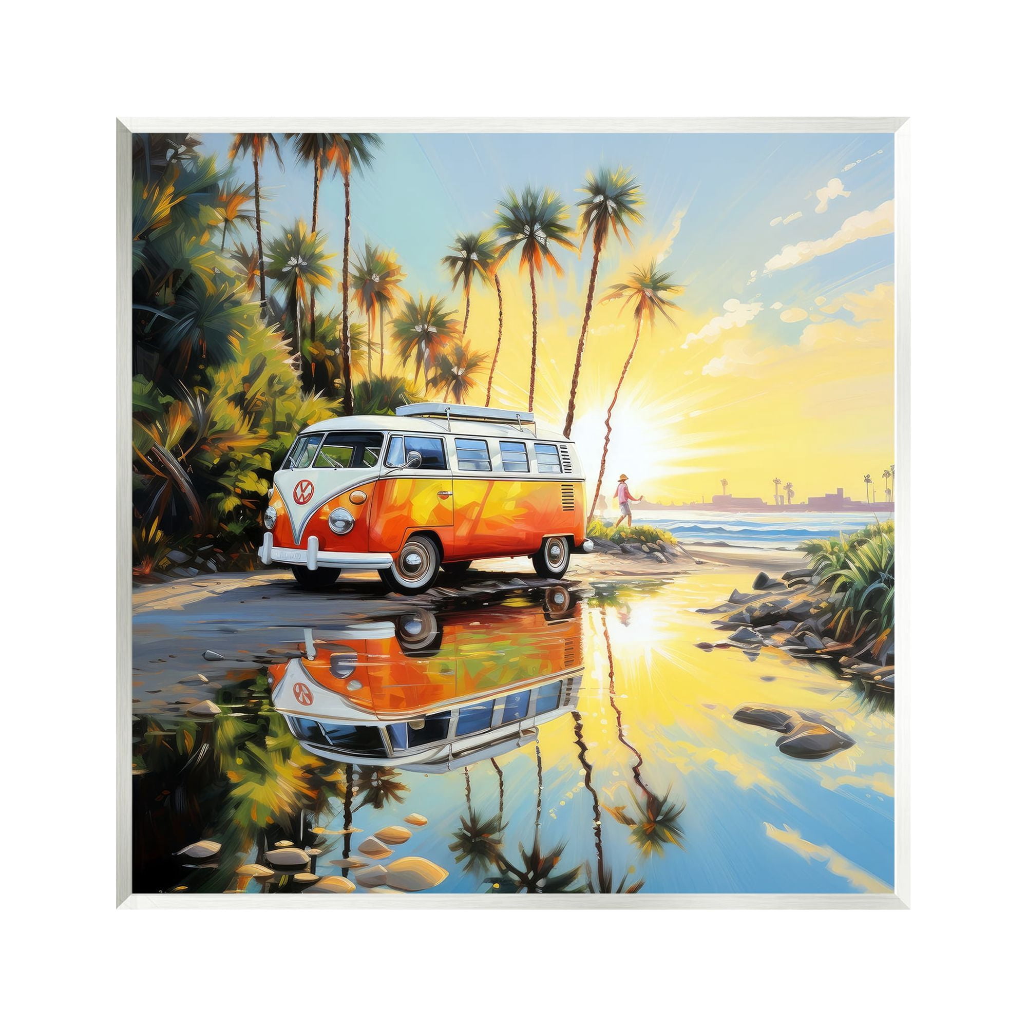 Stupell Industries Tropical Summer Van Transportation Painting Unframed Art Print Wall Art, 12 x 12
