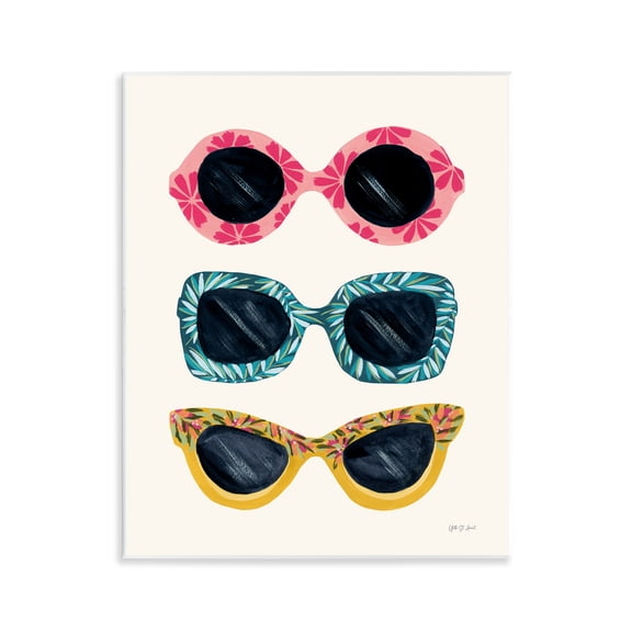 Stupell Industries Tropical Sunglasses Trio Nautical & Beach Painting Unframed Art Print Wall Art, 11 x 14