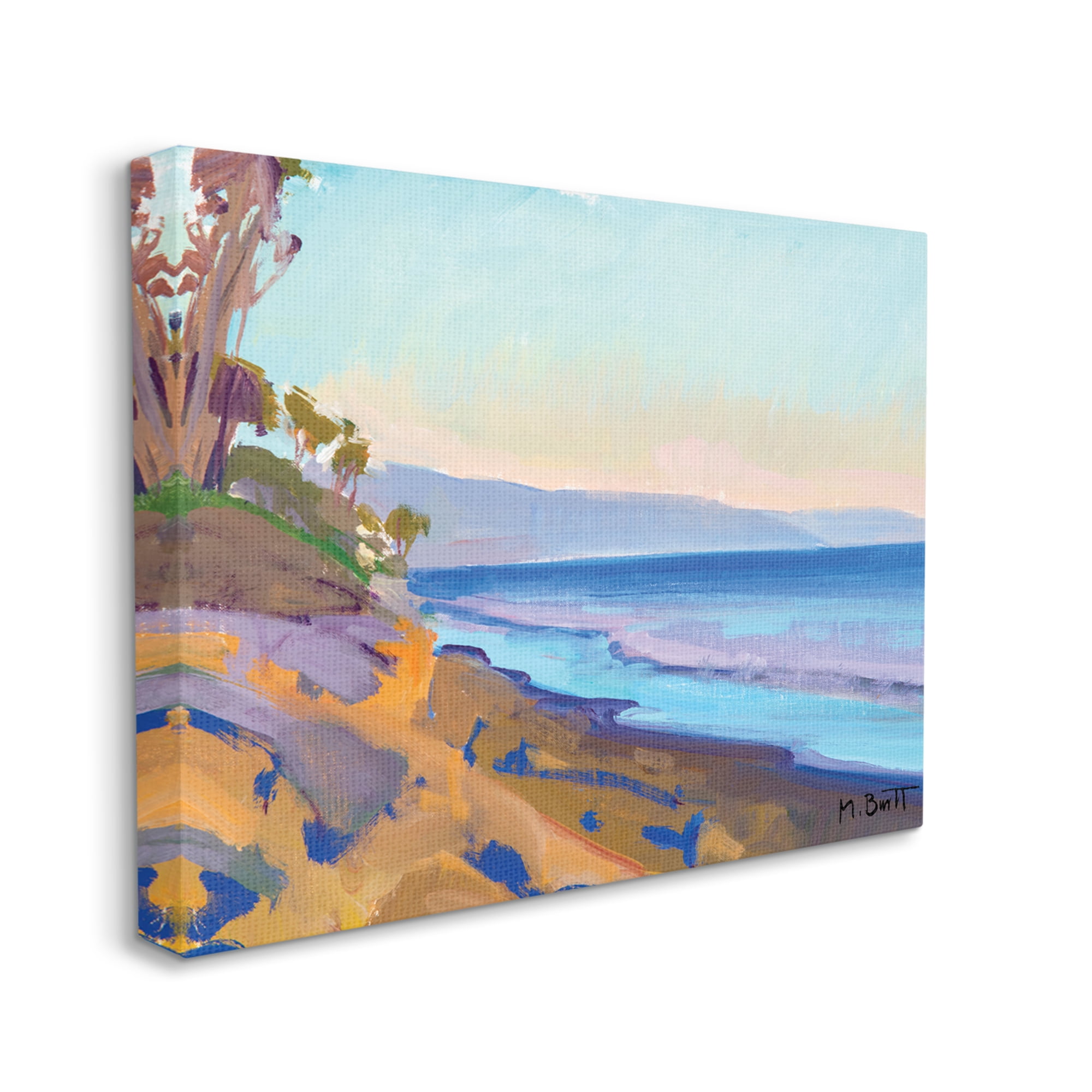 Stupell Industries Tropical Sunrise Beach Scene Purple Blue Waters, 36 x 48, Designed by Marcia Burtt